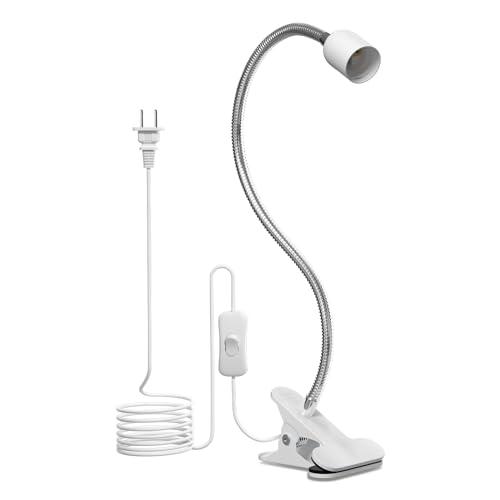 クリップランプ デスク電球ソケット 電球なし E26 対応 スイッチ付き デスクライト LED 植物...