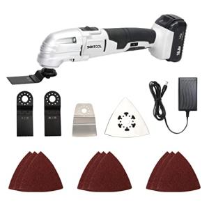 SENTOOL マルチツール 充電式 10.8V バッテリー&amp;充電器付 1つの工具で切断、剥離、研磨等作業 小型軽量930g 細握り46mm 1