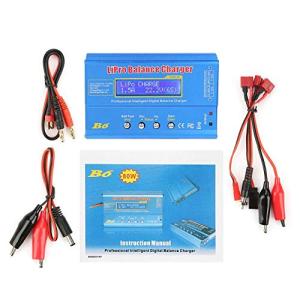 バッテリーバランス充電器 B6 80W LiPoバッテリーバランス充電器 ディスチャージャー LLiPo NiMH RCバッテリー用 デジタルL