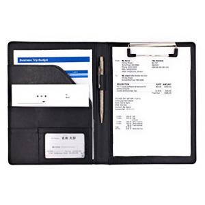 MT's SHOP クリップボード A5 クリップ ファイル PUレザー 書類 フォルダ バインダー カード ポケット ペン ホルダー 搭載 (