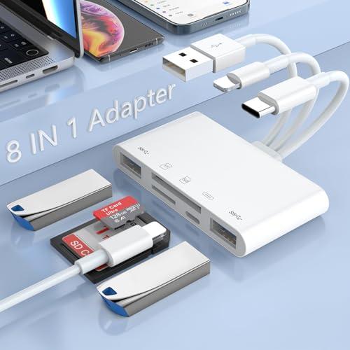 MFi認証品iPhoneのためのSDのカード読取り装置、SD/TFカードUSB OTGのアダプターへ...