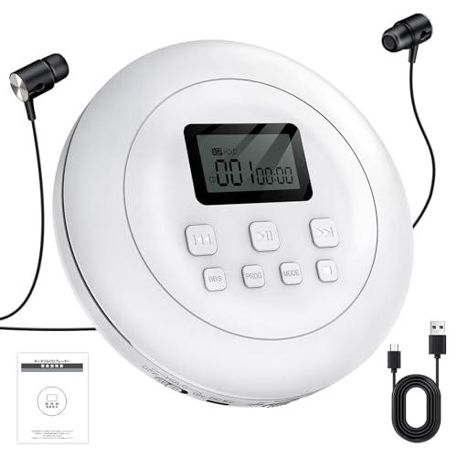 CDプレーヤー ポータブル ポータブルCDプレーヤー 軽量 多機能 USB充電/乾電池 小型 リピー...