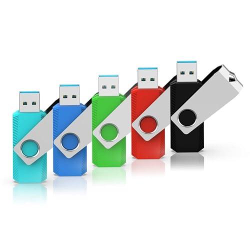 RAOYI USBメモリ 32GB USB3.0 5個セット フラッシュドライブ 青緑赤黒水色