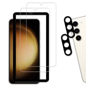 2+2枚セットガイド枠付き KPNS 日本素材製 強化ガラス Galaxy S23 SC-51D SCG19 用 ガラスフィルム カメラフィルム