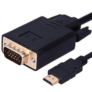 HDMI to VGA変換ケーブル金メッキ1080P HDMIオスto VGAオスアクティブなビデオ変換コード