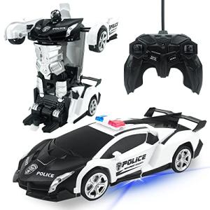 Tcvents ラジコンカー 変形 ロボット 車おもちゃ スタントカー