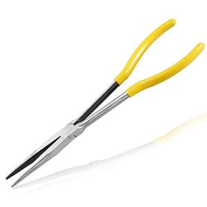 LEONTOOL 超ロングラジオペンチ ホースプライヤー メカニックプライヤー 280mm ロングノーズペンチ ギザ付 ホースの脱着 車 自動車