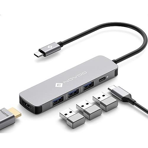 NOVOO USB C ハブ 5-in-1 4K HDMI アダプタ- 3 x USB 3.0 5G...