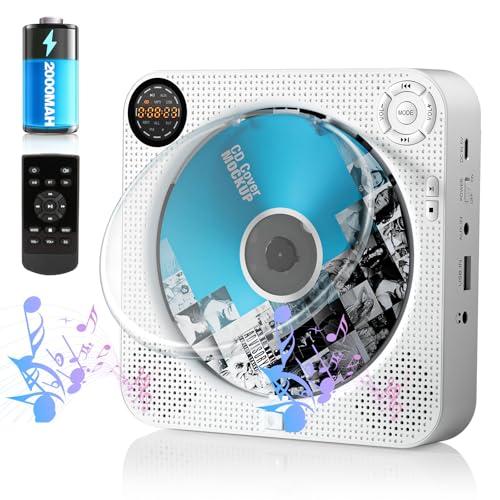 ポータブルCDプレーヤー壁掛け&amp;卓上置き式 Bluetooth/CD/FM/USB/AUX五モード対...