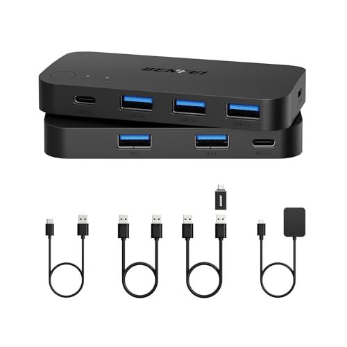 BENFEI USB3.0 切替器 2PCでUSB-C&amp;Aデバイス共有 5Gbps高速転送 USB ...