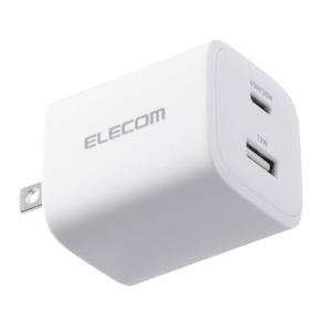 エレコム 充電器 45W 2ポート Type-C USB-A USB PD対応 PPS対応 GaN II採用 折りたたみ式プラグ ホワイト EC