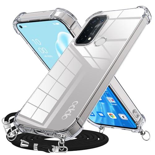 OPPO Reno5 A 用 ケース クリア ショルダー ストラップ グラデーションカバー 紐付き ...