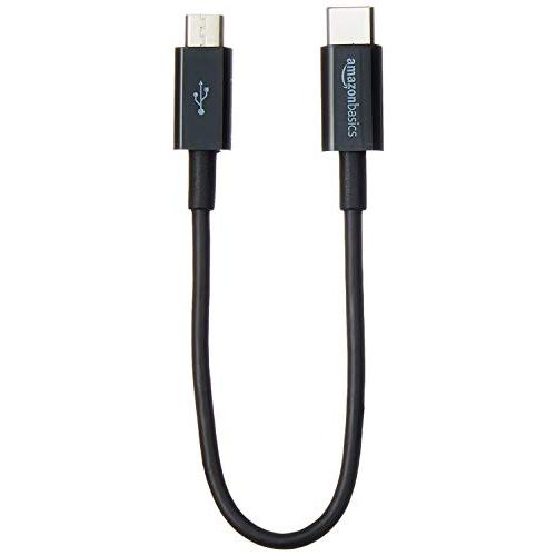 ベーシック USBケーブル 15cm (タイプC - マイクロ2.0タイプB) ブラック