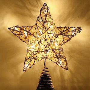 ツリートップ Luxspire クリスマスツリー 星 トップ 藤 トップスター クリスマスツリー装飾 デコレーション ライト 電池式 LED 点