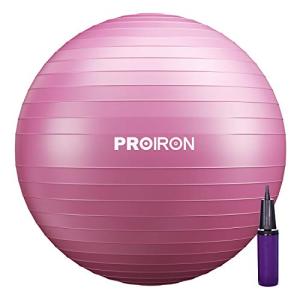 PROIRON バランスボール 55cm レッド ハンドポンプ付き