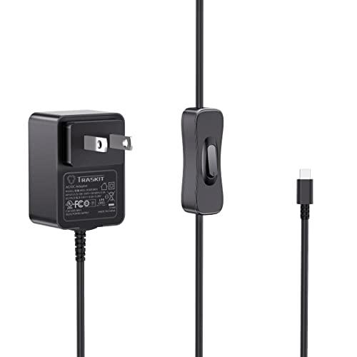 TRASKIT Raspberry Pi 3 電源 ラズベリーパイ3B電源 5V 3A スイッチ付き...