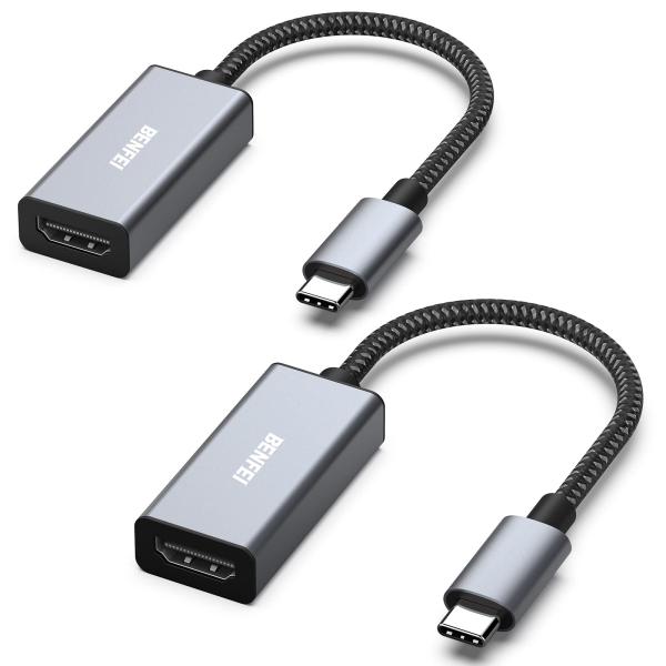 BENFEI 2個 USB C - HDMI 変換アダプタ 4K USB Type-C HDMI ア...