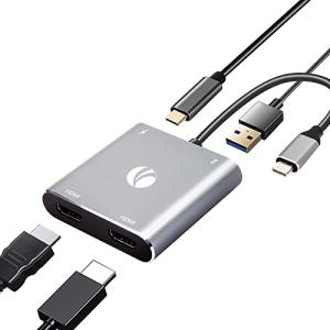 VCOM USB ハブ Type c HDMI 2ポート4-in-1 変換アダプター HDMI+HDMI hdmi分配 4K@60デュアル MS