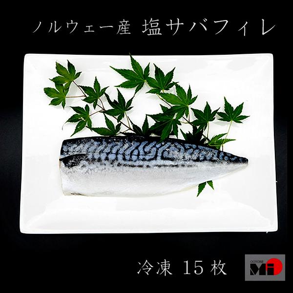 冷凍　＜ノルウェー産＞  塩サバフィレ　15枚入り