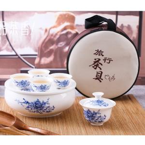 中国茶道具 茶器セット （丸）収納バッグ付 cm6-3