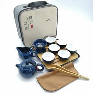 中国茶道具 茶器フルセット 収納バッグ付 cm6-8