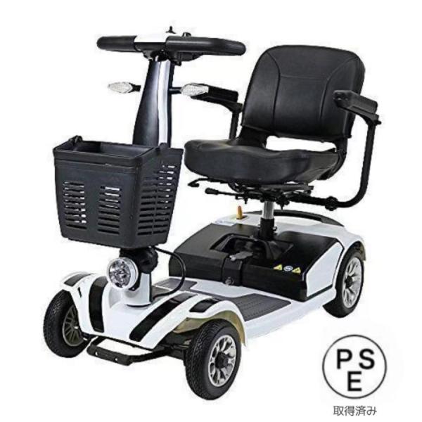 電動シニアカート 白 シルバーカー 車椅子 適合 TAISコード取得済 運転免許不要 折りたたみ 軽...