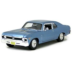 Chevrolet Nova SS  Blue Maisto 1/18【全国送料無料】 ミニカー シボレー ノヴァ ブルー マイスト アメ車 ノバ シェビー｜miahat1024