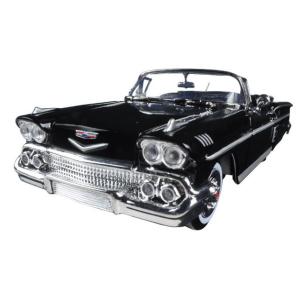 1958 Chevrolet Impala Convertible Black 1/24 MOTORMAX【全国送料無料】 シボレー インパラ モーターマックス アメ車 ミニカー オープン クラシック｜miahat1024