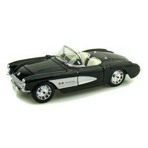 1957 Chevrolet Corvette C1 black 1/24 maisto 【全国送料無料】 シボレー ミニカー コルベット マイスト ダイキャストカー ブラック 黒 初代 クラシック｜miahat1024