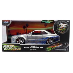ワイルド スピード 25周年 BRIAN'S NISSAN Skyline GT-R R34 BRSV 1/24 JADA FAST AND FURIOUS ブライアン ニッサン スカイライン ジャダ ミニカー 25th
