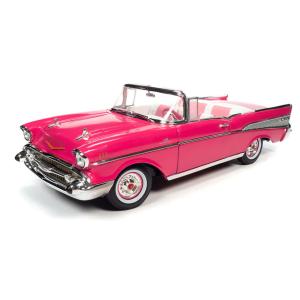 Barbie 1957 Chevrolet Bel Air Convertible Pink 1/18 Auto World 【全国送料無料】 バービー シボレー ベルエア マテル オートワールド MATTEL ミニカー｜miahat1024