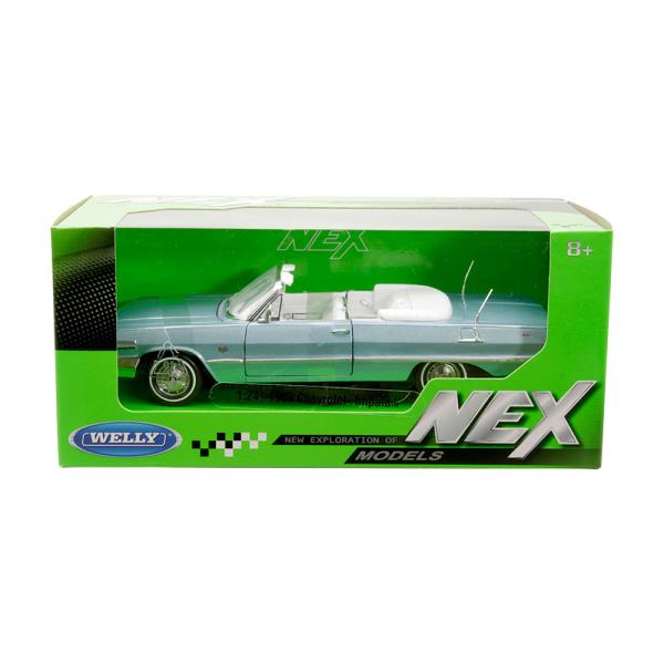 ミニカー 1963 CHEVROLET IMPALA CONVERTIBLE blue 1/24 W...