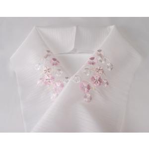 小千谷縮 半襟 半衿 麻100％ 刺繍 菖蒲 絽 夏物 日本製 : みあれる 