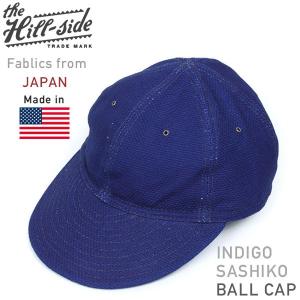 The Hill-side ヒルサイド  6パネル ベースボール キャップ INDIGO SASHIKO 帽子 野球帽 メンズ インディゴ 刺し子 藍染め MADE IN U.S.A.｜miami-records