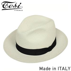 Tesi テシ 1401 つば広 パナマハット WHITE メンズ 帽子 PANAMA HAT ホワイト エクアドル イタリア製 老舗 男性用 春夏 白 MADE IN ITALY 送料無料｜miami-records