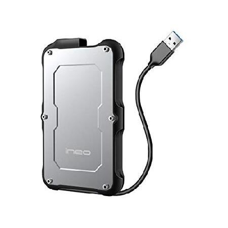 並行輸入 ineo 2.5インチ USB 3.0 Type-A 頑丈な防水＆耐衝撃外付けハードドライ...
