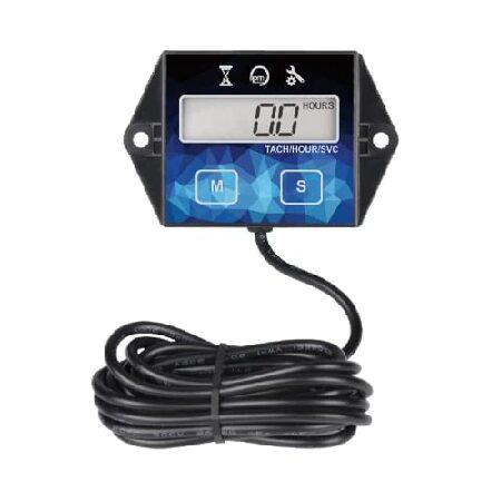 並行輸入 YOOREAL デジタル小型エンジンタコメーター時間計、リセット可能時間、芝刈り機発電機チ...