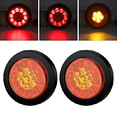 並行輸入 YnGia Round Trailer Brake Lights, 2PCS 5 Inch...