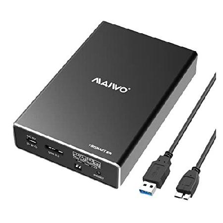並行輸入 MAIWOデュアルベイ2.5インチSATA外付けハードドライブRAIDエンクロージャー、U...