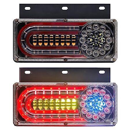 並行輸入 Biqing 2PCS LED Truck Tail Lights with Iron B...
