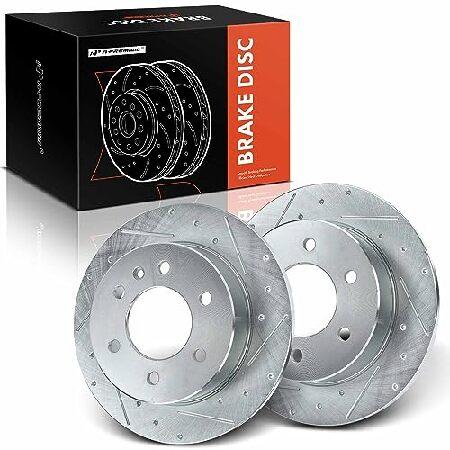 並行輸入 A-Premium リアドリルブレーキローター 交換用 Dodge Sprinter 25...