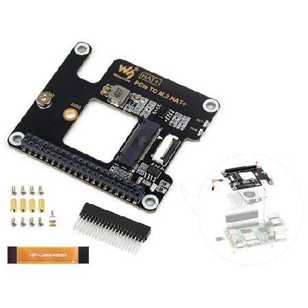 並行輸入 Raspberry Pi 5 PCIe - M.2アダプター用、NVMeプロトコルM.2ソ...