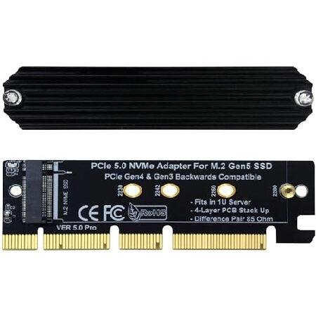 並行輸入 PCIe 5.0 M.2 NVMe アダプター拡張カード PCIe5 Gen5 SSD用、...
