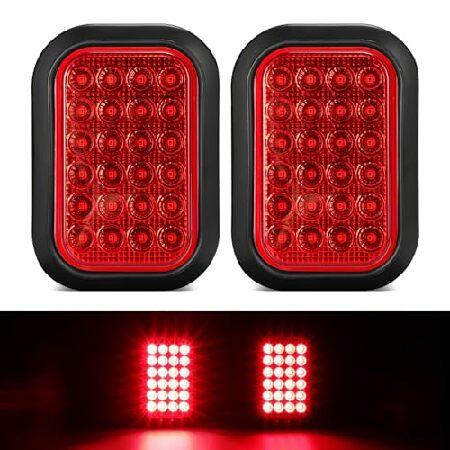 並行輸入 Partsam 2x 5x3 長方形ストップターンテールランニングライト レッドレンズ 2...