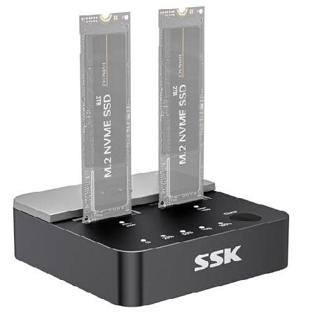 並行輸入 SSK M.2 NVME/SATA デュプリケーター クローン SSD ドック 20Gbp...
