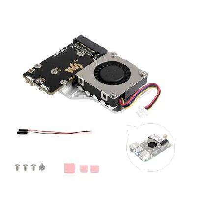 並行輸入 Raspberry Pi 5用PCIeからM.2アダプターボード、冷却ファンとアルミニウム...
