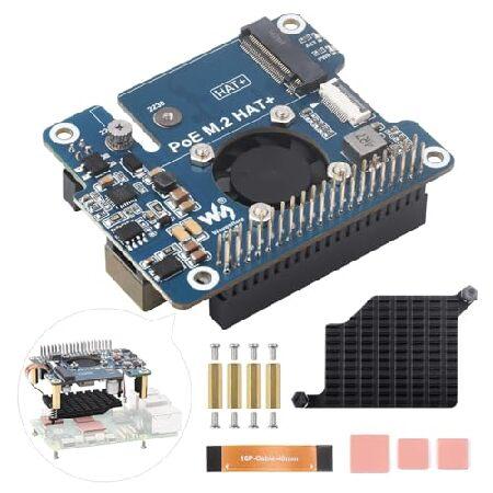 並行輸入 Wavesharr PI 5 HAT+、PCIe to M.2 アダプター PoE機能付き...