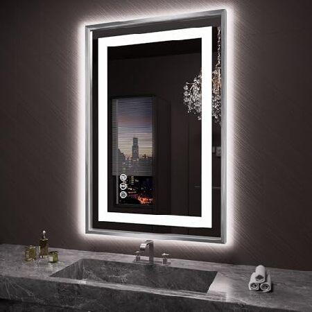 並行輸入 Amorho 24"X36" Silver LED Bathroom Mirror, Br...