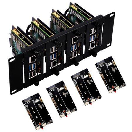 並行輸入 GeeekPi 10インチ 2U ラックマウント Raspberry Pi 5/4B用 P...