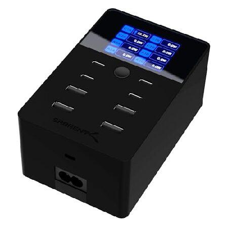 並行輸入 SABRENT 252W 充電器 - 8ポートUSB PD 3.0 LCDディスプレイ付き...